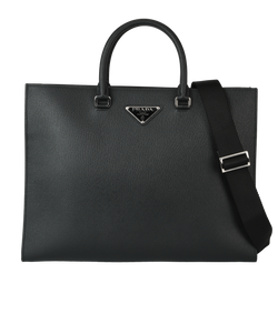 Logo Tote, Saffiano, Black, NFC, S/DB/E, 4*